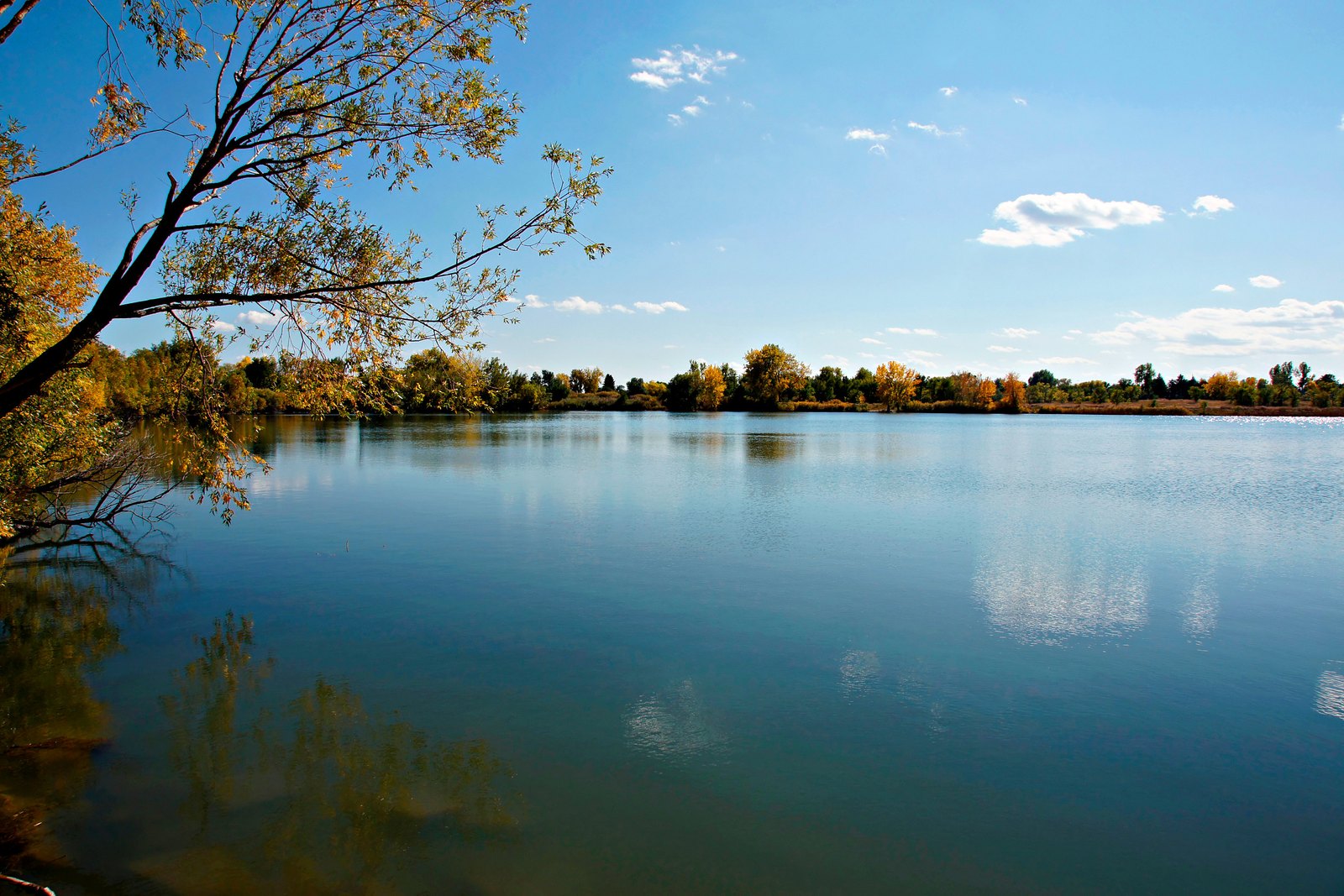Crown Hill Lake in Denver, Colorado, in autumn